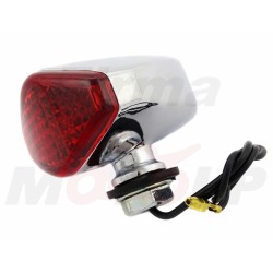 UNIWERSALNE MINI TYLNE LAMPY TYŁ LAMPA STOP CZERWONE CHROMOWANE METALOWE