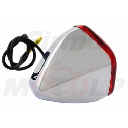 UNIWERSALNE MINI TYLNE LAMPY TYŁ LAMPA STOP CZERWONE CHROMOWANE METALOWE
