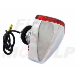 UNIWERSALNE MINI TYLNE LAMPY TYŁ LAMPA STOP CZERWONE CHROMOWANE METALOWE