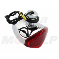 UNIWERSALNE MINI TYLNE LAMPY TYŁ LAMPA STOP CZERWONE CHROMOWANE METALOWE