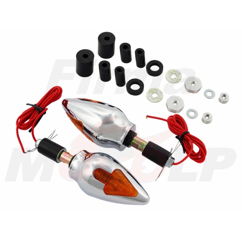 MIGACZE KIERUNKOWSKAZY KIERUNKI DO KIEROWNICY METAL CHROM HOMOLOGACJA E1